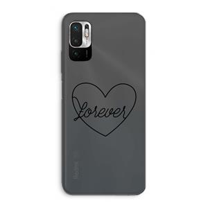 CaseCompany Forever heart black: Xiaomi Redmi Note 10 5G Transparant Hoesje