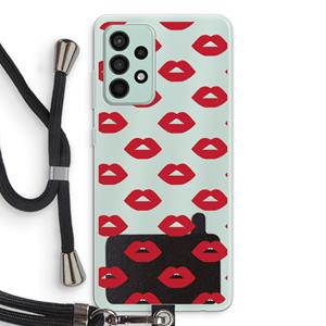 CaseCompany Lips: Samsung Galaxy A52s 5G Transparant Hoesje met koord