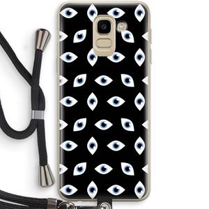 CaseCompany Eyes pattern: Samsung Galaxy J6 (2018) Transparant Hoesje met koord