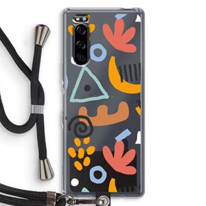 CaseCompany Abstract: Sony Xperia 5 Transparant Hoesje met koord