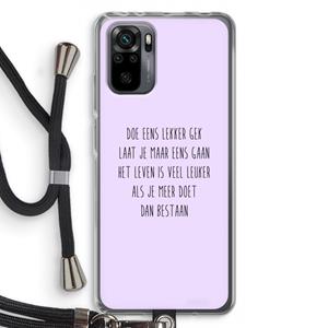 CaseCompany Gek: Xiaomi Redmi Note 10 Pro Transparant Hoesje met koord
