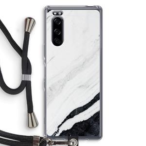 CaseCompany Elegante marmer: Sony Xperia 5 Transparant Hoesje met koord