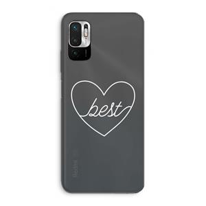 CaseCompany Best heart pastel: Xiaomi Redmi Note 10 5G Transparant Hoesje