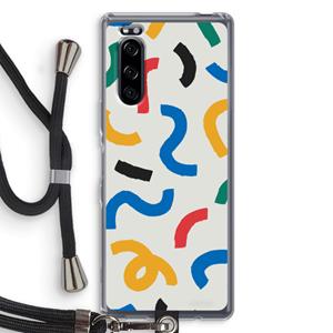 CaseCompany Illustratieve pop 2: Sony Xperia 5 Transparant Hoesje met koord