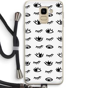 CaseCompany Eye pattern #2: Samsung Galaxy J6 (2018) Transparant Hoesje met koord