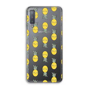 CaseCompany Ananas: Samsung Galaxy A7 (2018) Transparant Hoesje