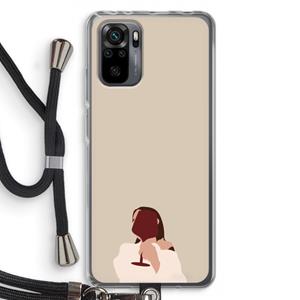 CaseCompany I drink wine: Xiaomi Redmi Note 10 Pro Transparant Hoesje met koord