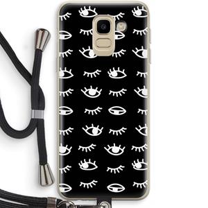 CaseCompany Eye pattern #3: Samsung Galaxy J6 (2018) Transparant Hoesje met koord