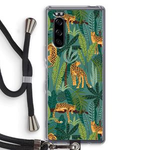 CaseCompany Luipaard 2: Sony Xperia 5 Transparant Hoesje met koord