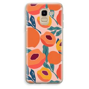 CaseCompany Perzik: Samsung Galaxy J6 (2018) Transparant Hoesje