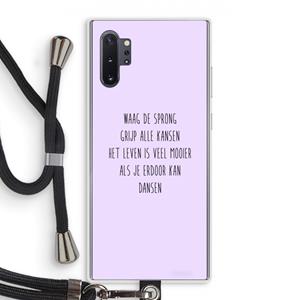 CaseCompany Sprong: Samsung Galaxy Note 10 Plus Transparant Hoesje met koord