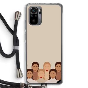 CaseCompany Girls girls girls: Xiaomi Redmi Note 10 Pro Transparant Hoesje met koord