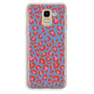 CaseCompany Leopard blue: Samsung Galaxy J6 (2018) Transparant Hoesje