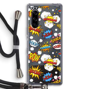 CaseCompany Pow Smack: Sony Xperia 5 Transparant Hoesje met koord
