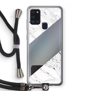 CaseCompany Biggest stripe: Samsung Galaxy A21s Transparant Hoesje met koord