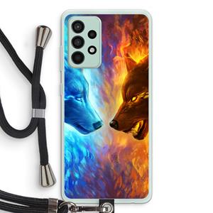 CaseCompany Fire & Ice: Samsung Galaxy A52s 5G Transparant Hoesje met koord
