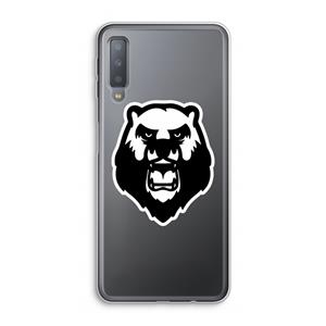 CaseCompany Angry Bear (white): Samsung Galaxy A7 (2018) Transparant Hoesje