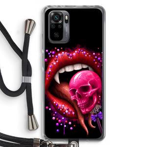 CaseCompany Dodelijk zoet: Xiaomi Redmi Note 10 Pro Transparant Hoesje met koord