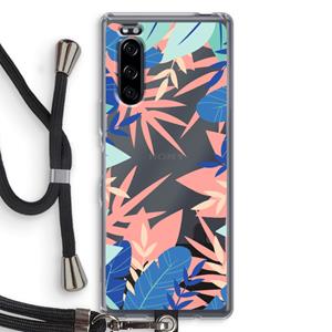 CaseCompany Tropisch: Sony Xperia 5 Transparant Hoesje met koord