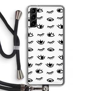CaseCompany Eye pattern #2: Samsung Galaxy S21 Plus Transparant Hoesje met koord