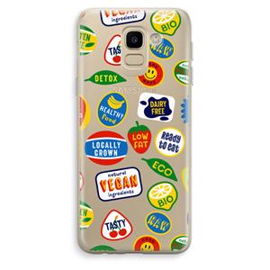 CaseCompany Fruitsticker: Samsung Galaxy J6 (2018) Transparant Hoesje