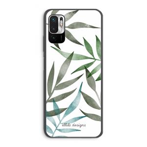 CaseCompany Tropical watercolor leaves: Xiaomi Redmi Note 10 5G Transparant Hoesje