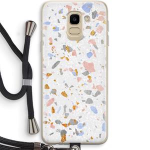 CaseCompany Terrazzo N°8: Samsung Galaxy J6 (2018) Transparant Hoesje met koord