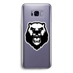 CaseCompany Angry Bear (white): Samsung Galaxy S8 Transparant Hoesje