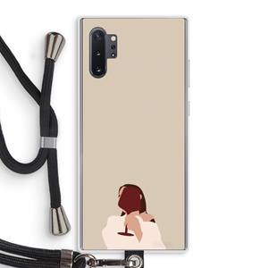 CaseCompany I drink wine: Samsung Galaxy Note 10 Plus Transparant Hoesje met koord