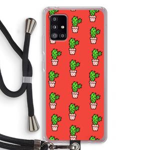 CaseCompany Mini cactus: Samsung Galaxy A51 5G Transparant Hoesje met koord
