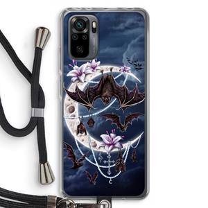 CaseCompany Vleermuizen Maan: Xiaomi Redmi Note 10 Pro Transparant Hoesje met koord