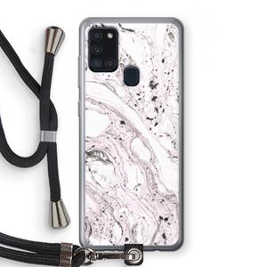 CaseCompany Mengelmoes: Samsung Galaxy A21s Transparant Hoesje met koord