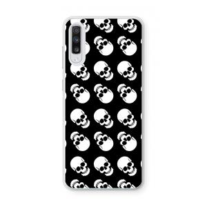CaseCompany Musketon Skulls: Samsung Galaxy A70 Transparant Hoesje