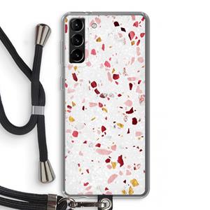CaseCompany Terrazzo N°9: Samsung Galaxy S21 Plus Transparant Hoesje met koord