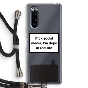 CaseCompany I'm dope: Sony Xperia 5 Transparant Hoesje met koord