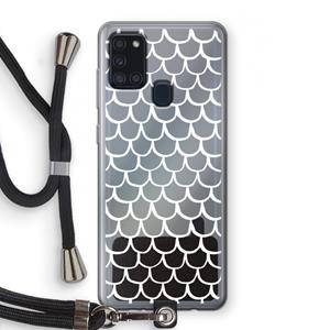 CaseCompany Dakpannetjes: Samsung Galaxy A21s Transparant Hoesje met koord