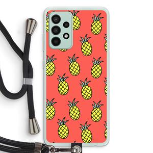 CaseCompany Ananas: Samsung Galaxy A52s 5G Transparant Hoesje met koord