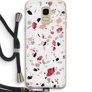 CaseCompany Terrazzo N°12: Samsung Galaxy J6 (2018) Transparant Hoesje met koord