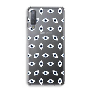 CaseCompany Eyes pattern: Samsung Galaxy A7 (2018) Transparant Hoesje