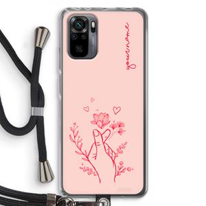 CaseCompany Giving Flowers: Xiaomi Redmi Note 10 Pro Transparant Hoesje met koord