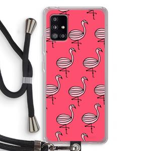 CaseCompany Flamingo: Samsung Galaxy A51 5G Transparant Hoesje met koord