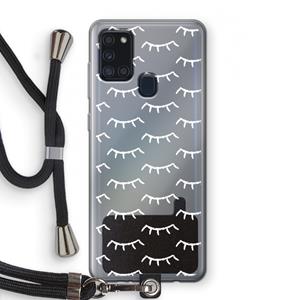 CaseCompany Wimpers: Samsung Galaxy A21s Transparant Hoesje met koord