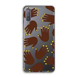 CaseCompany Hands dark: Samsung Galaxy A7 (2018) Transparant Hoesje