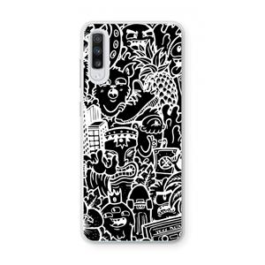 CaseCompany Vexx Black Mixtape: Samsung Galaxy A70 Transparant Hoesje