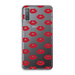 CaseCompany Lips: Samsung Galaxy A7 (2018) Transparant Hoesje