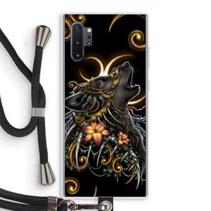 CaseCompany Huilende Wolf: Samsung Galaxy Note 10 Plus Transparant Hoesje met koord