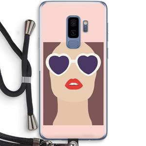 CaseCompany Red lips: Samsung Galaxy S9 Plus Transparant Hoesje met koord