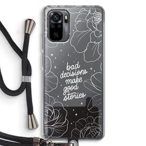 CaseCompany Good stories: Xiaomi Redmi Note 10 Pro Transparant Hoesje met koord