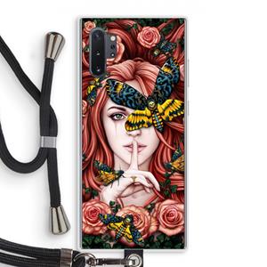 CaseCompany Lady Moth: Samsung Galaxy Note 10 Plus Transparant Hoesje met koord