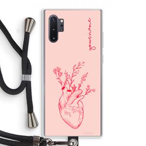CaseCompany Blooming Heart: Samsung Galaxy Note 10 Plus Transparant Hoesje met koord